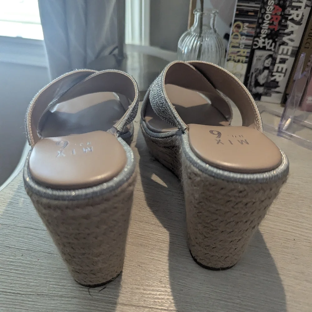 Mix No. 6 Silver Wedge Sandals